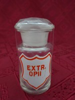 Gyógyszseres üveg + Extr. OPII - üveg magassága 7,5 cm. Vanneki!