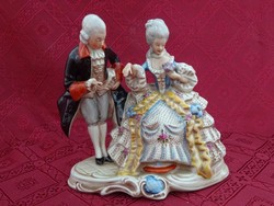 Német porcelán figura barokk páros. Magassága 18 cm. Vanneki!