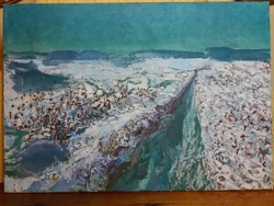 Vecsési Sándor : Árok ( 70X100 cm , olaj , vászon ) Keret nélkül. Képcsarnokos.