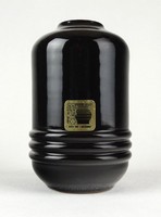 1B185 Retro fekete kanizsai kerámia váza 14 cm