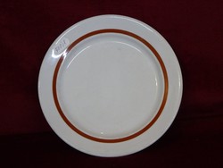 Alföldi porcelán süteményes tányér, barna csíkkal, átmérője 19 cm. Vanneki!