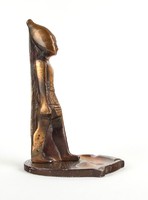 1B180 Egyiptomi fáraó alakos bronzírozott alumínium hamutál 18 cm