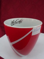 Mc Café porcelán pohár, piros, átmérője 9 cm. Vanneki! Jókai.