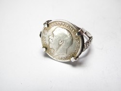 Régi ezüst gyűrű,1920-as ezüst érmével.