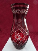 Ajkai üveg váza, bordó színű, magassága 26,5 cm. Vanneki!