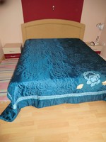 Ágyterítő türkiz selyem 250x240 cm ágytakaró 