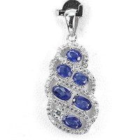 Real blue sapphire 925 silver medal