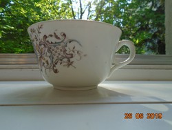 Antique hand painted floral grid pattern numbered tea cup