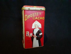 Régi holland kakaós doboz, fémdoboz, bádog doboz, Droste's cacao
