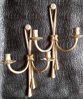 Gilde Handwerk bronz fali gyertyatartó pár