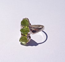 3 zöld köves egyedi gyűrű