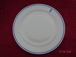 Zsolnay porcelán, antik, pajzspecsétes süteményes tányér. Kék csíkos. Vanneki!