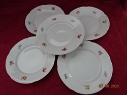 Drasche porcelán, virágmintás süteményes tányér, 5 db egyben eladó  átmérője 19 cm. Vanneki! Jókai.