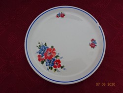 Gránit magyar porcelán, piros/kék virágos süteményes tányér. Vanneki!Jókai.
