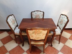 Neobarokk szalon asztal 4 db székkel