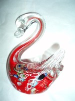 Vintage murano millefiore glass swan