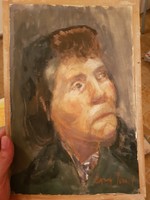 Egry József szignós akvarell, papír, kb.20x30 cm, portré