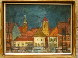 Eladó Hegyi György: Szentendre című olajvászon festménye
