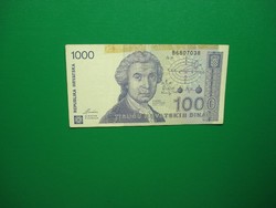 Horvátország 1000 dínár 1991