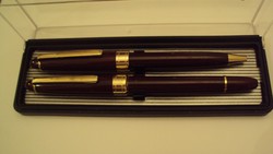 Elegáns német tollkészlet,aranyozott (iridiumos) hegyű patronos írótollal,eredeti dobozában.
