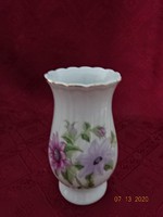 Német porcelán lila virágos váza, magassága 15,5 cm. Vanneki!