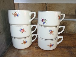 6 db Gránit virágos csésze teáscsésze csészék, egyben eladók