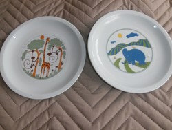 Retro alföldi gyerek tányérok Zsiráfos- Elefántos
