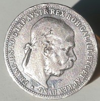 1 Coronás ezüst 1893 as osztrák vadász zakó gomb 1 Coronás ezüst pénzből átmérője 23mm,vastagság1,5 