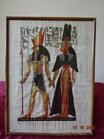 Egyiptomi fáraók, papíruszra festett kép. Mérete 40 x 30 cm. Vanneki!