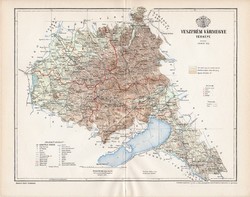 Veszprém vármegye térkép 1893 (2), lexikon melléklet, Gönczy Pál, 23 x 30 cm, megye, Posner Károly