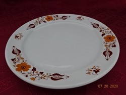 Alföldi porcelán lapos tányér, barna mintával. átm. 24 cm
