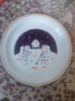 Zsolnay retro űrhajós tányér 20cm