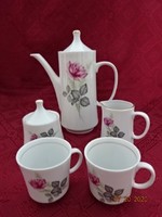 Alföldi porcelán két személyes kávéskészlet, rózsa mintával. Vanneki
