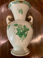 Herendi zöld Apponyi mintás virág váza