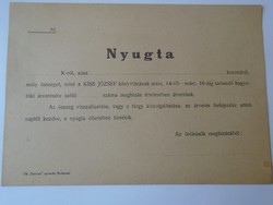 G029.8   Régi kitöltetlen nyugta  Kiss József költő könyvtárának hagyatéki árveréséről 1925 k