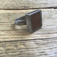 Big Metal London ezüstözött állítható gyűrű ásvány hatású műanyaggal
