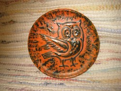 Retro wall plate with owl, nice condition 15 cm