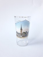 Szabadka új városi székház emlék pohár - könnyű vékony fújt üveg pohár - antik szuvenír