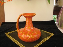 Majoros János , retró , füles  váza , sérüléssel, jelzett   16 cm