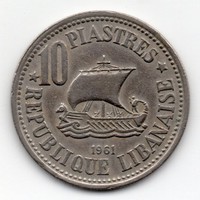 Libanon 10 piaszter, 1961