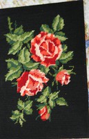 Goblein rózsa akár keretbe akár kárpitnak széktámlához,kifeszitett állapotban