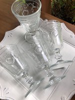 Diszes talpas üveg poharak 4 db