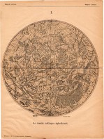 Az északi csillagos égbolt 1885, Magyar Lexikon, Rautmann Frigyes, csillagászat, térkép, csillag, ég