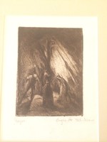 Radius Andor - Calvary, 1925, etching, neoclassicism,