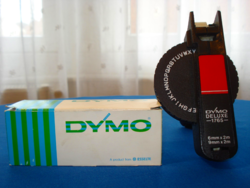 Retro, Dymo Deluxe 1765 dombornyomó, felíratozó gép, 5 szalaggal (70-es, 80-as évek)