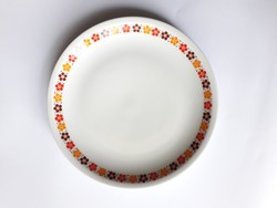 Alföldi retro porcelán lapos tányér - Bella, narancs, piros, barna menzamintás tányér