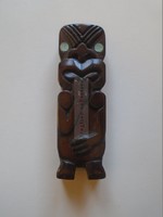 G029.131 Maori Tiki szobor paua kagyló szemekkel -  Rotorua - Új Zéland   New Zealand  