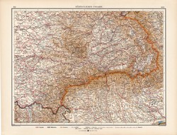 Délkelet- Magyarország térkép 1912, német, atlasz, 44 x 57 cm, Moritz Perles, Erdély, Háromszék