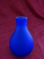Blue glass vase, height 10 cm. He has! Jókai.