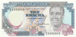 Zambia 10 kwacha, 1989, UNC bankjegy